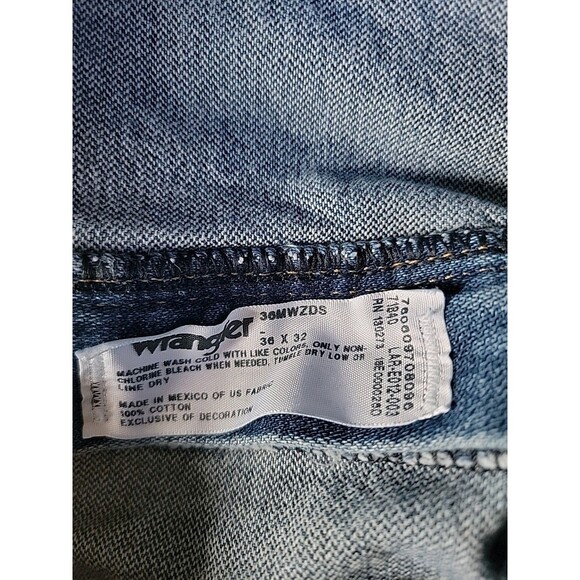 Vintage Wrangler Jeans Mens 36x32  MWZ Slim Straight Blue Cotton Western Mid - Picture 10 of 13